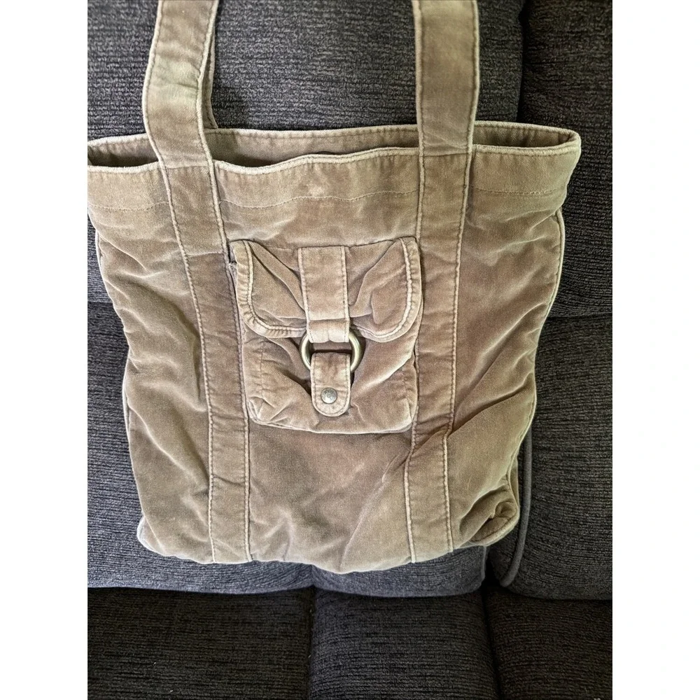 Vintage Y2K American Eagle Velvet Velour Tote Bag AEO Big Bag 2000s Soft Stylish